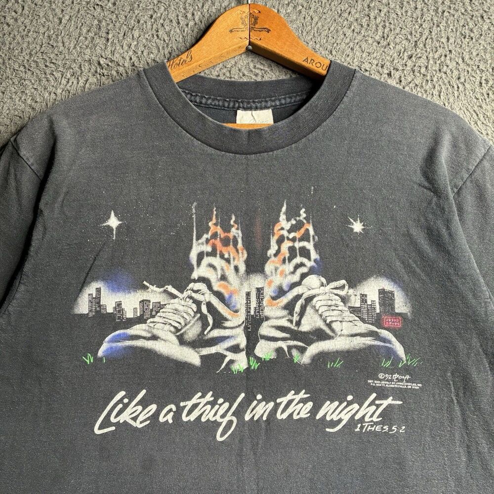 Vintage Living Epistles Jesus T-Shirt Men’s Large Gradient Faded Single Stitch